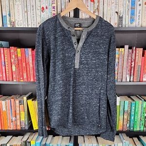 Grayers Dark Gray Long Sleeve Henley